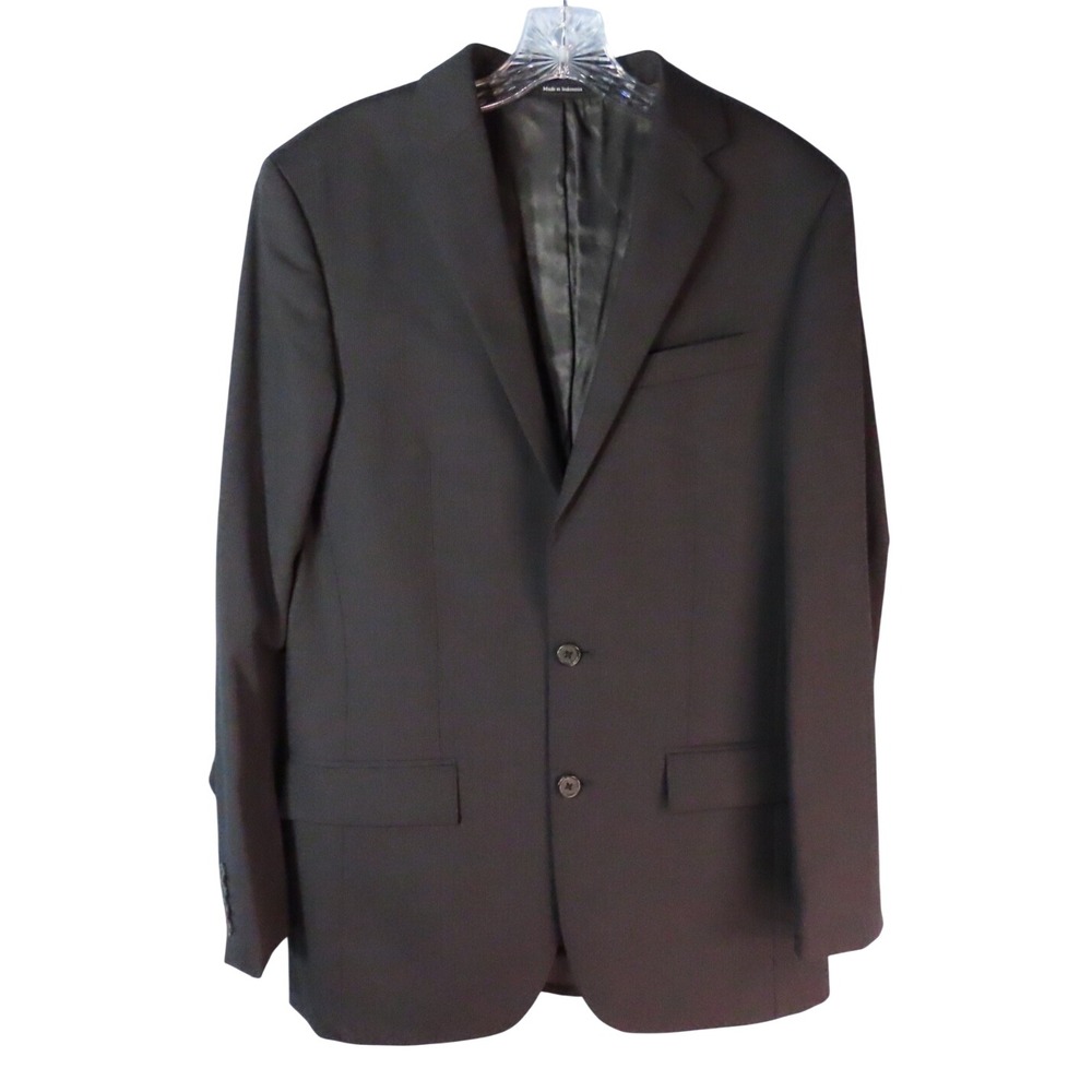 EGARA Black Tonal Stripe SPORT COAT BLAZER JACKET Wool Blend 2-BTN 2-VENT sz 38L